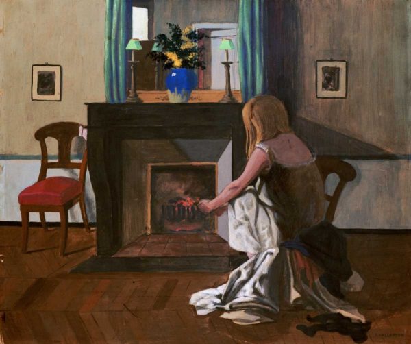 Interior With a Woman In a Shirt