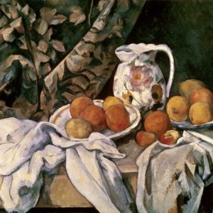 Curtain, Carafe and Fruit