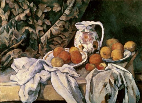 Curtain, Carafe and Fruit