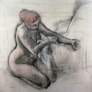 Nude Woman Drying Herself After The Bath