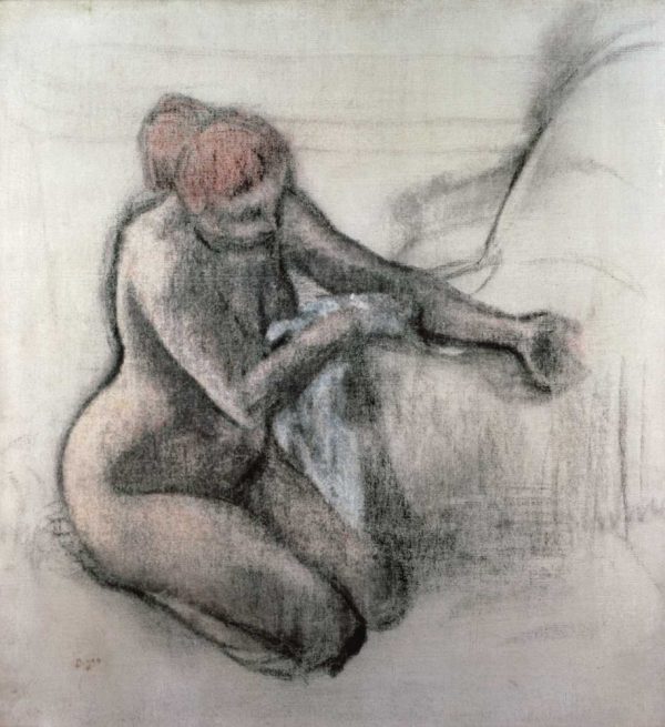 Nude Woman Drying Herself After The Bath