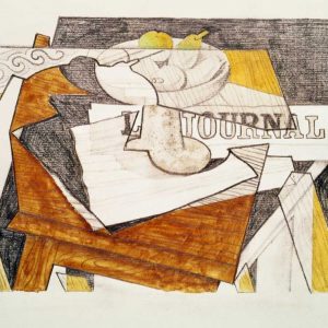 Still Life With a Newspaper and a Wooden Table