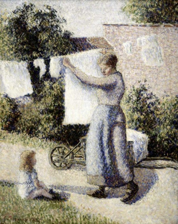 Woman Hanging Laundry