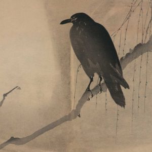 Crow on a willow branch, 1875