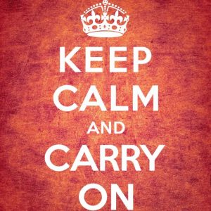 Keep Calm and Carry On - Vintage Red