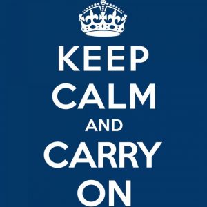 Keep Calm and Carry On - Blue