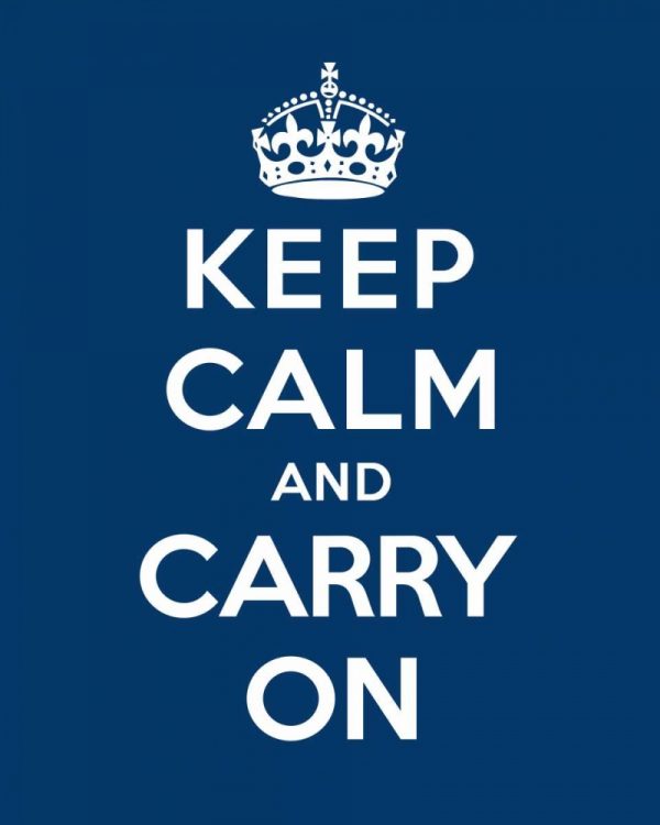 Keep Calm and Carry On - Blue