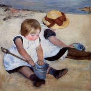 Children Playing On The Beach 1884