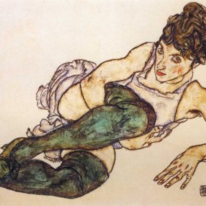 Reclining Woman With Green Stockings