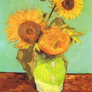 Vase With Three Sunflowers