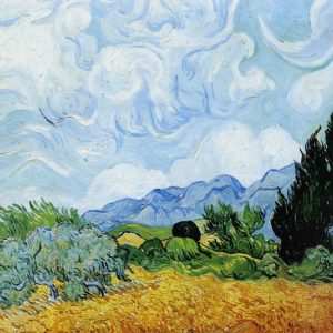 Wheat Field with Cypresses