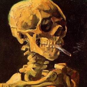 Skull With Burning Cigarette