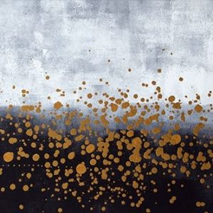 GOLD PAINT SPLASH ON GRAY BACKGROUND