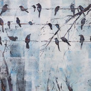 ABSTRACT BIRDS ON ELECTRIC WIRE