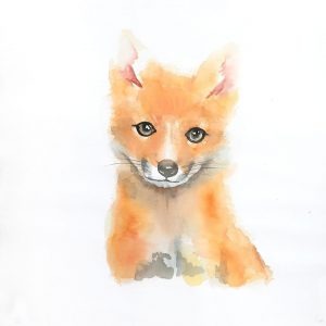 WATERCOLOR SMILING FOX