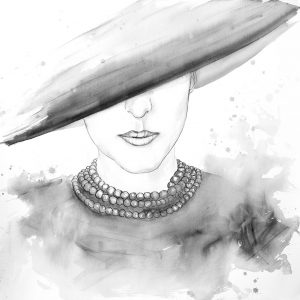 MYSTERIOUS LADY WITH A HAT SKETCH