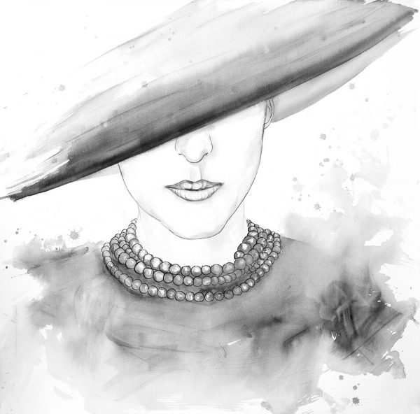 MYSTERIOUS LADY WITH A HAT SKETCH