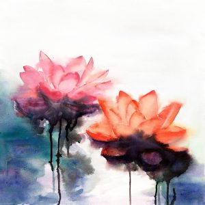 WATERCOLOR LOTUS FLOWERS