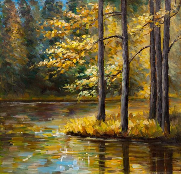 FALL LANDSCAPE BY THE WATER