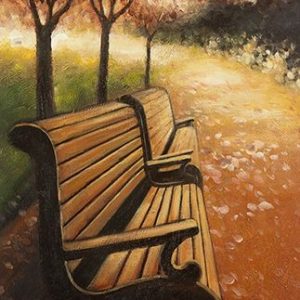 PARK BENCH ON A FALL DAY