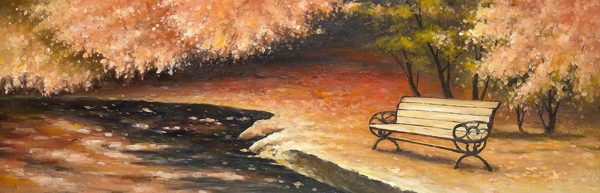 PARK BENCH BY FALL