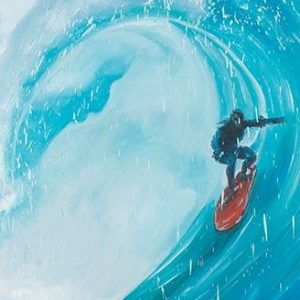 SURFER ON A BIG WAVE