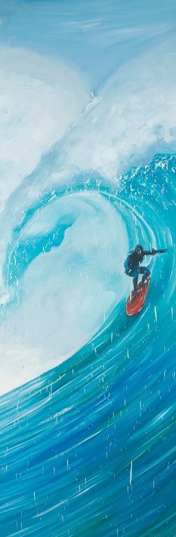 SURFER ON A BIG WAVE