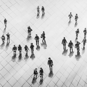 Overhead View of People on the Street