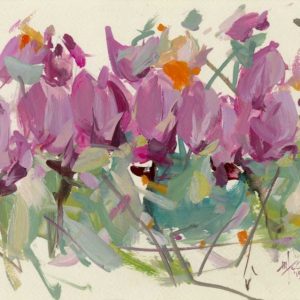 Abstract Crocus purple flowers