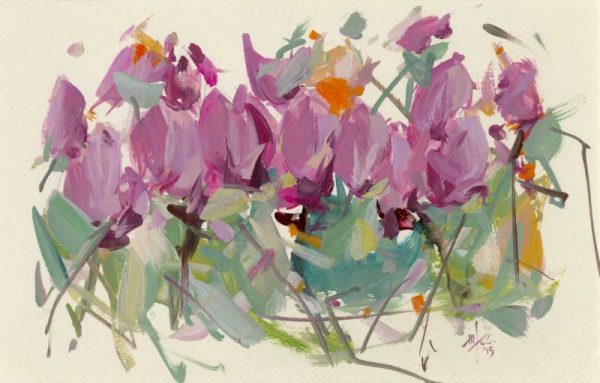 Abstract Crocus purple flowers