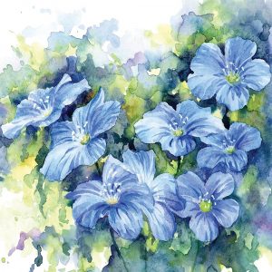 Spring Flowers in Blue