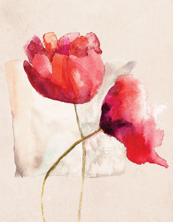 Retro Poppy Watercolor